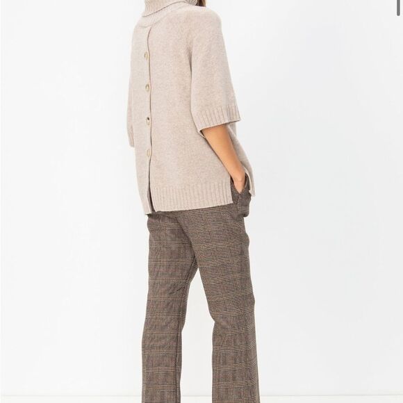 MaxMara Weekend Virgin Wool Knit beige oversized short sleeve Sweater size S - Picture 5 of 12